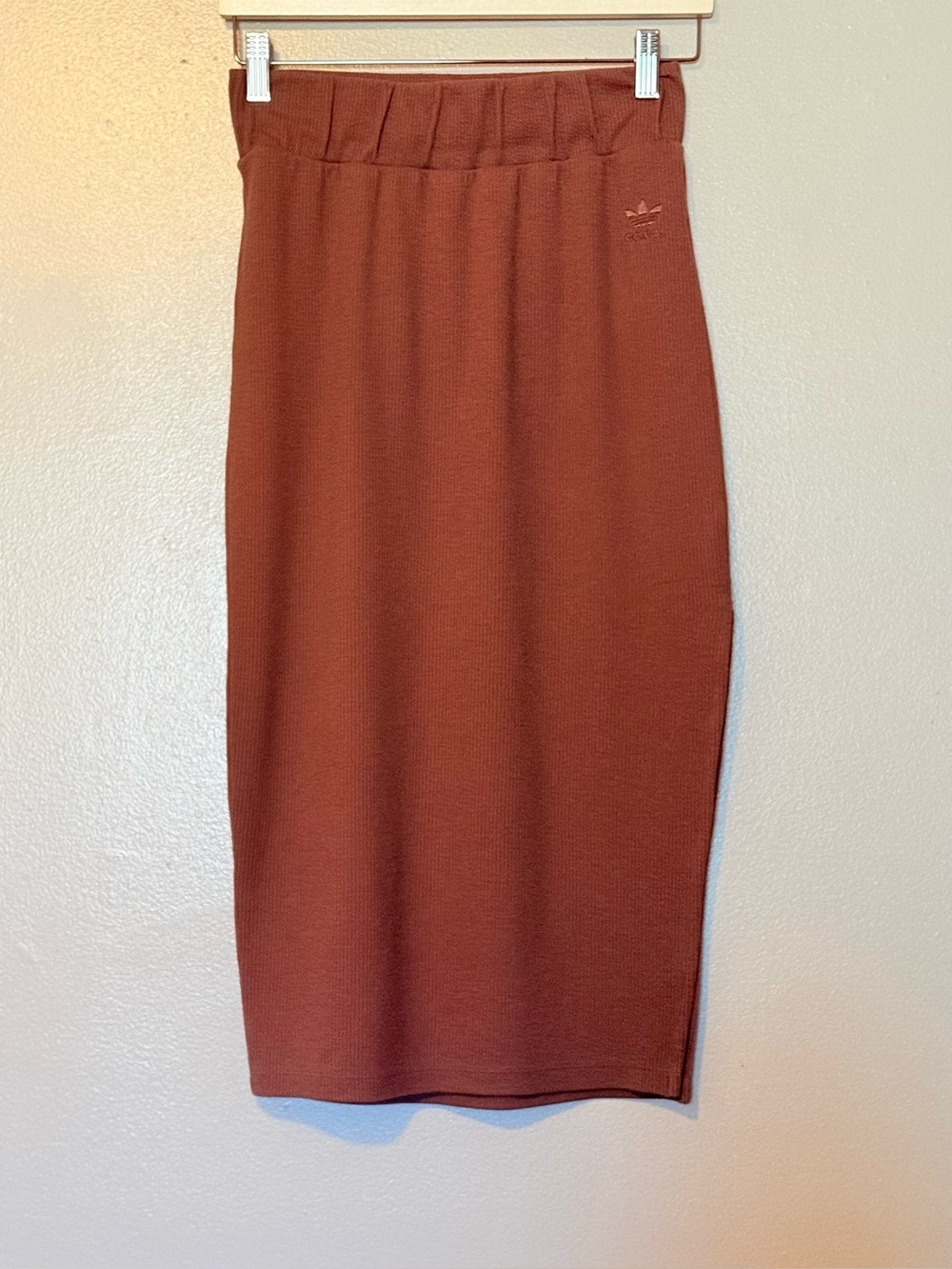adidas Brown Ribbed Midi Skirt